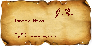 Janzer Mara névjegykártya